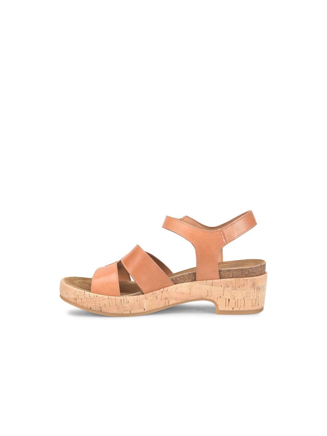 Sofft Shoes Capri Cork Platform Leather Sandals Luggage Tan