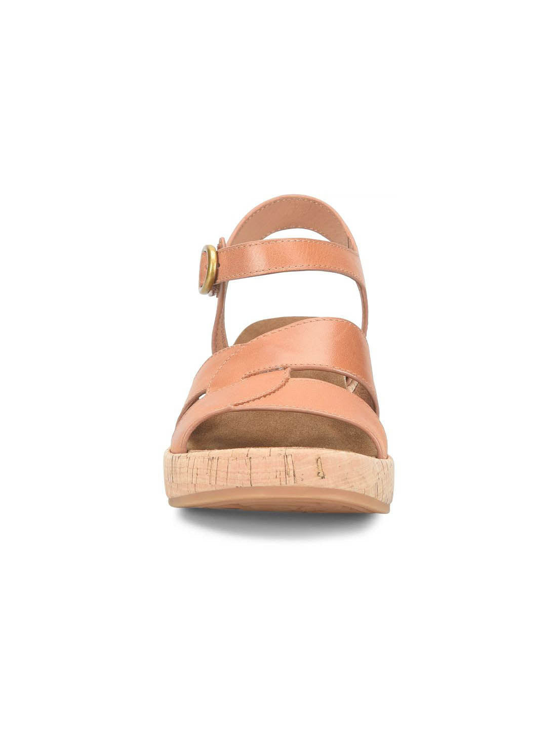 Sofft Shoes Capri Cork Platform Leather Sandals Luggage Tan