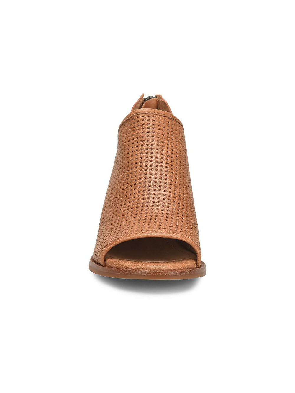 sofft shoes carleigh perforated peep toe bootie in luggage tan