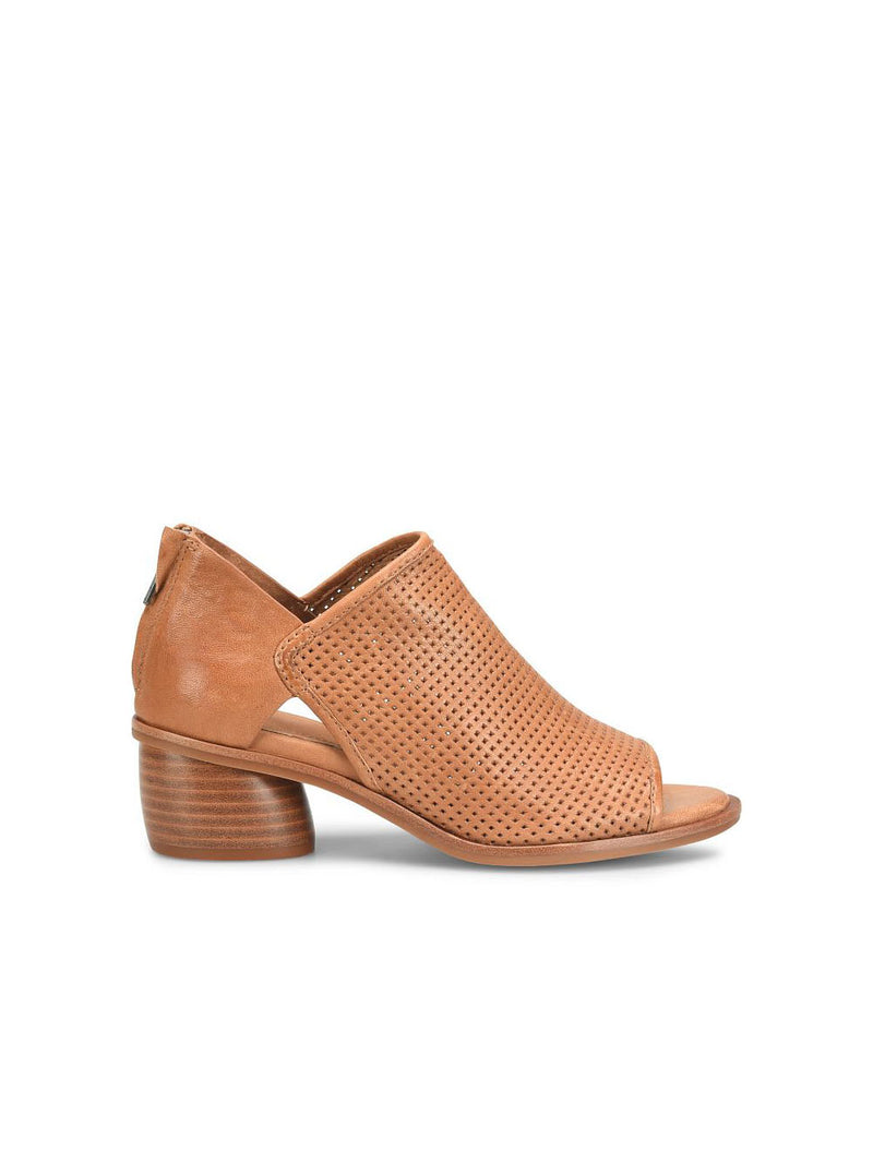 sofft shoes carleigh perforated peep toe bootie in luggage tan