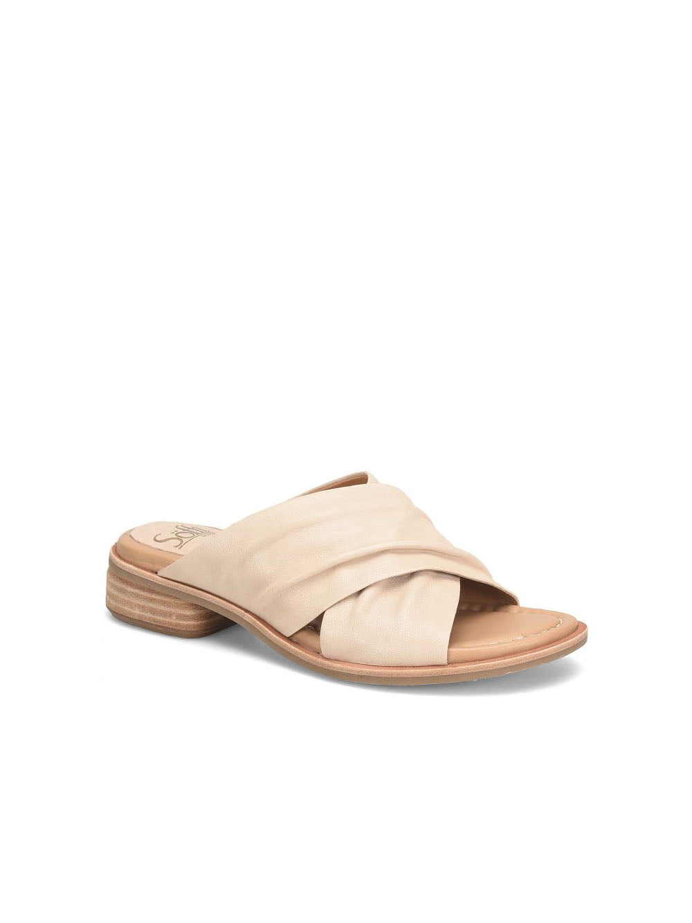 sofft shoes fallon criss cross slide sandal in tapioca grey