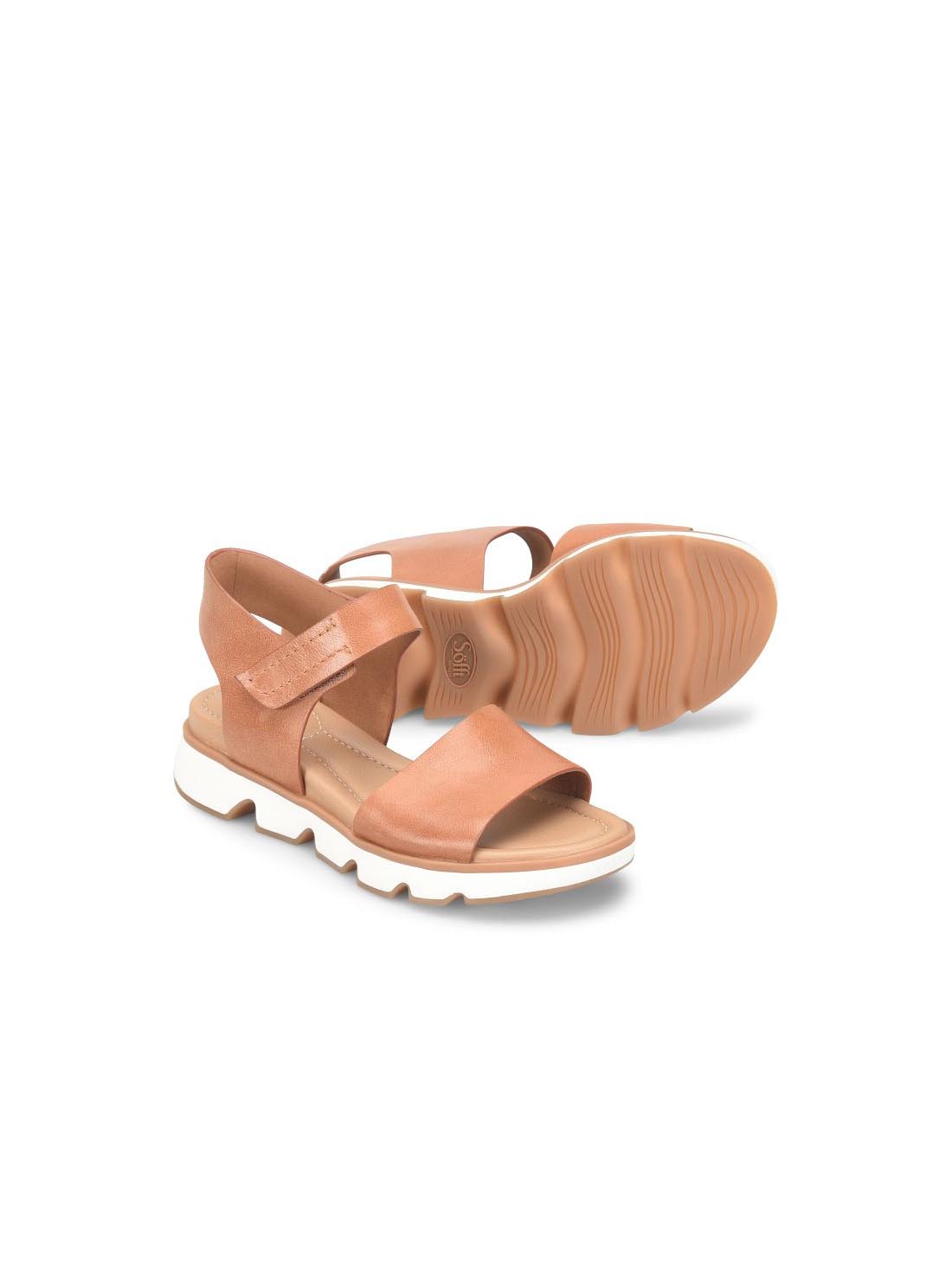 Sofft Shoes Morgan Leather Walking Sandals Luggage Tan