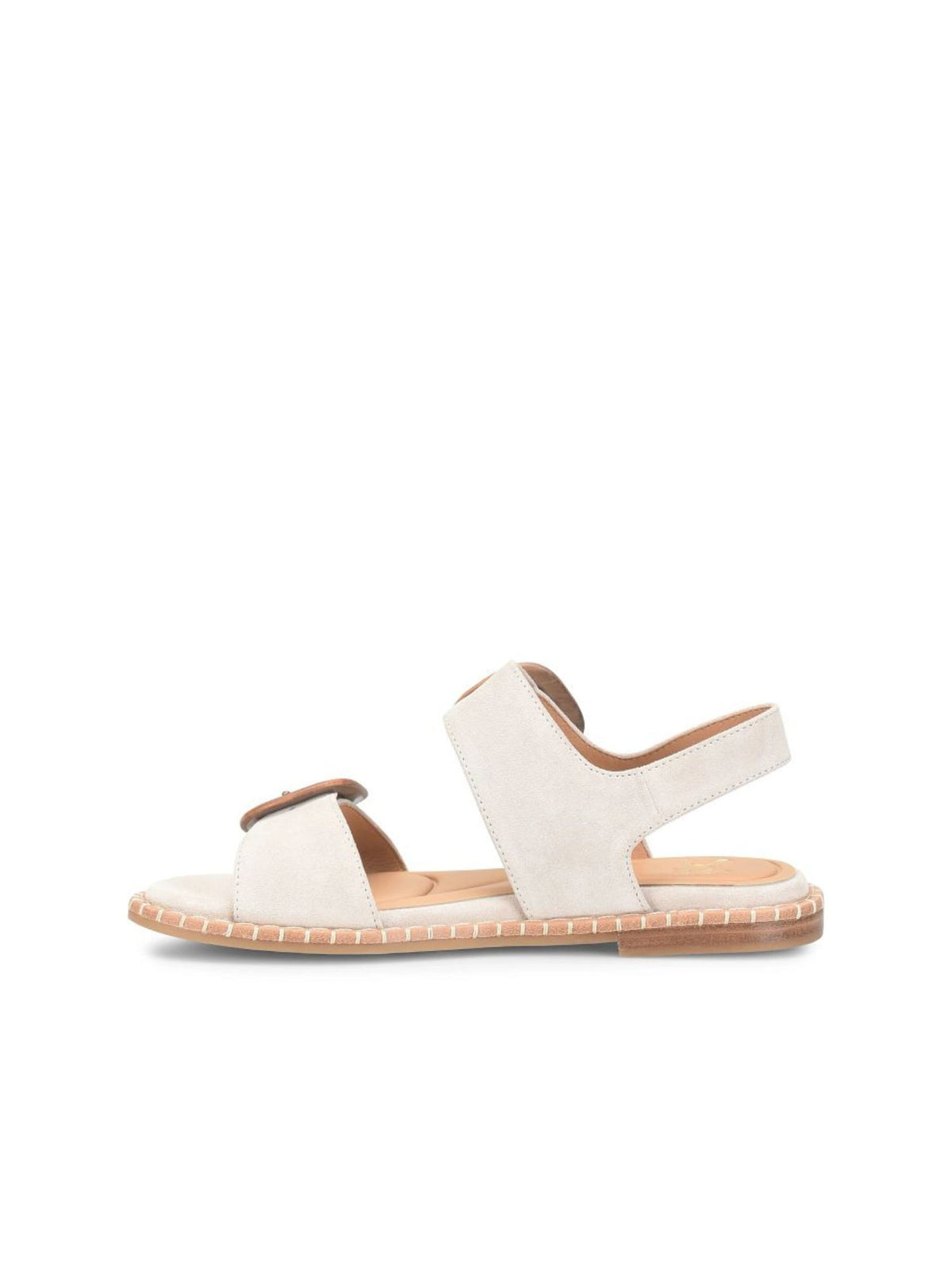 Söfft Napa Buckle Strap Sandal in natural suede