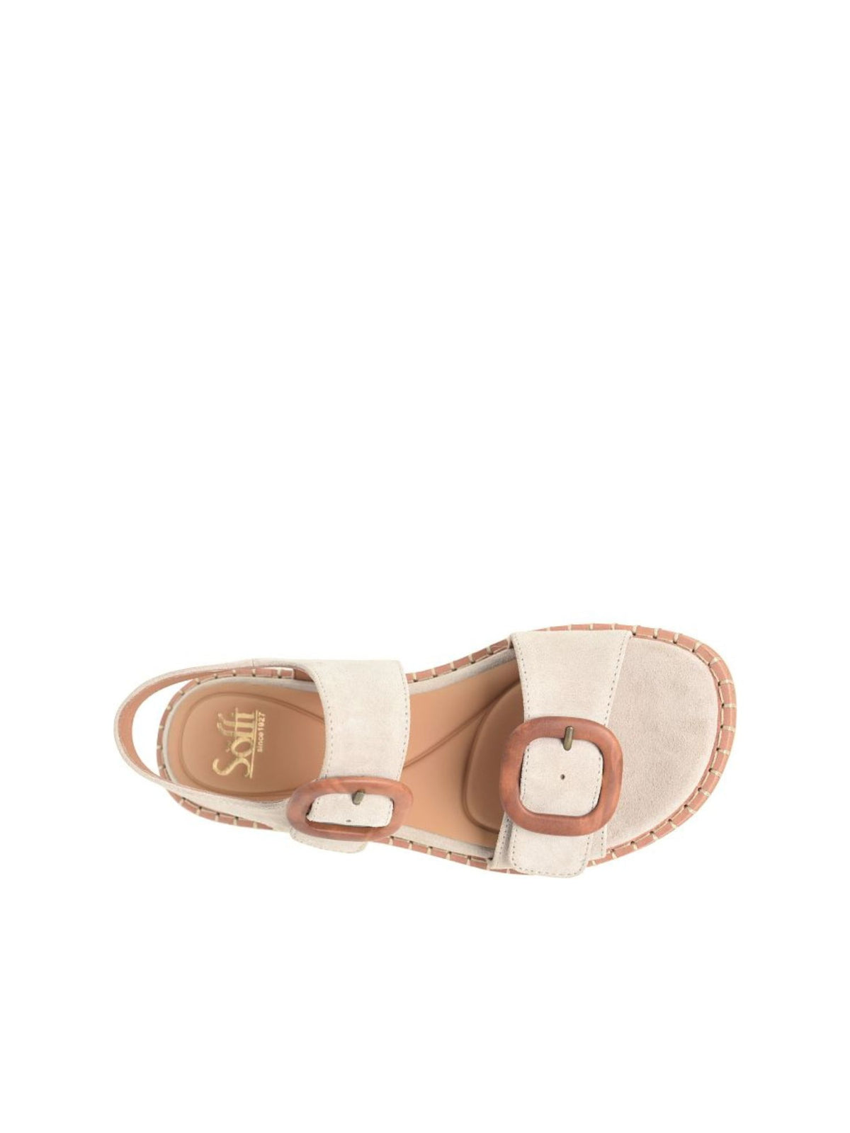 Söfft Napa Buckle Strap Sandal in natural suede