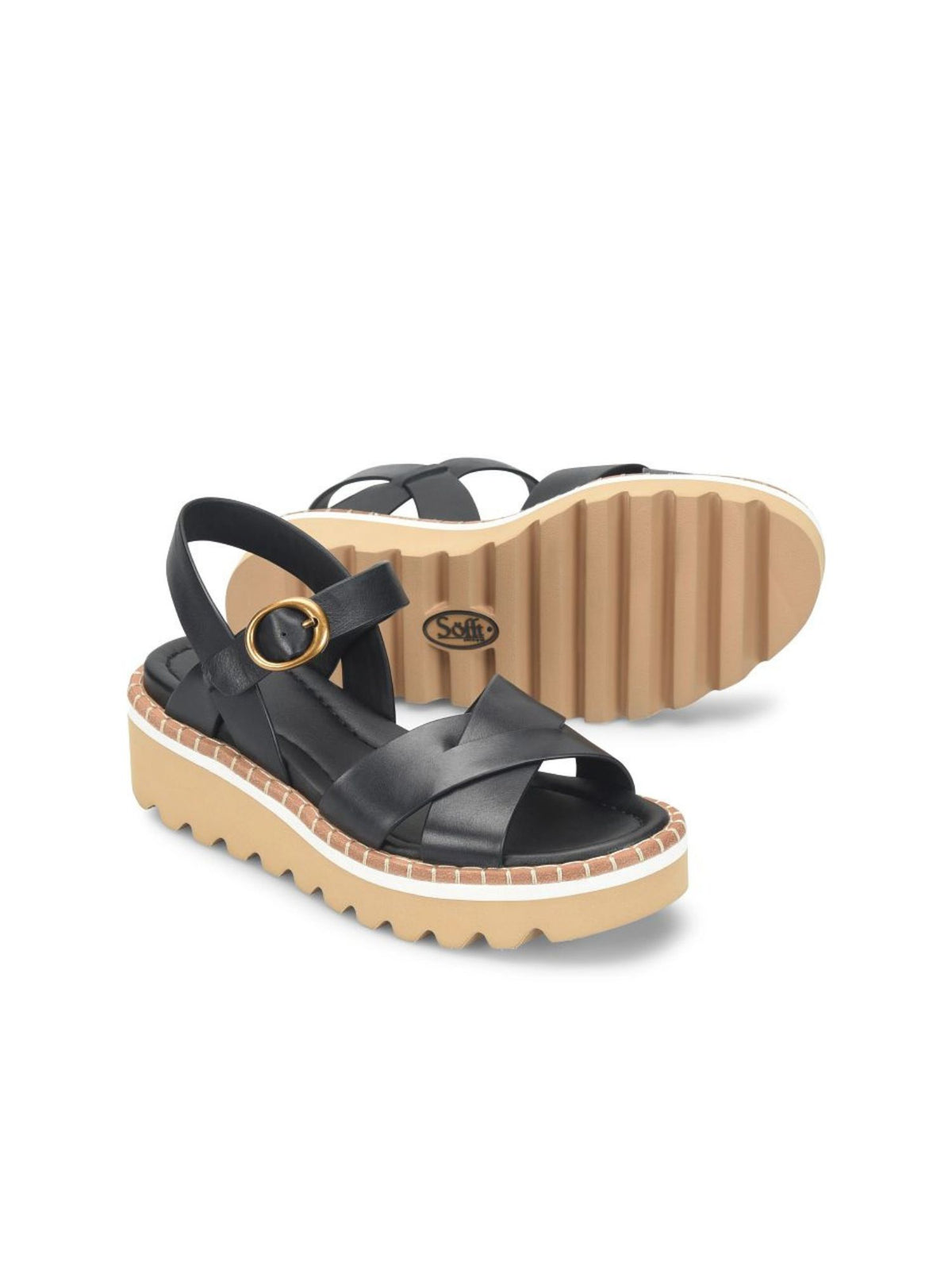 Söfft Ruthie Sporty Platform Sandal in black