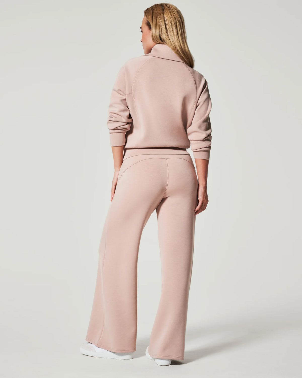 spanx airessentials half zip in lunar- back view