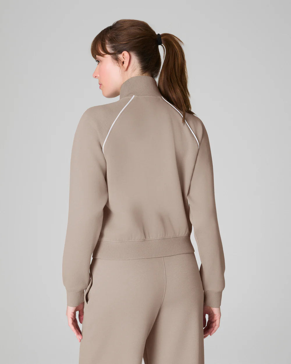 SPANX AirEssentials Pique Full Zip Track Jacket in ashwood