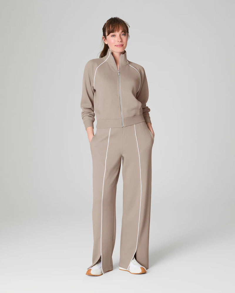 SPANX AirEssentials Pique Full Zip Track Jacket in ashwood
