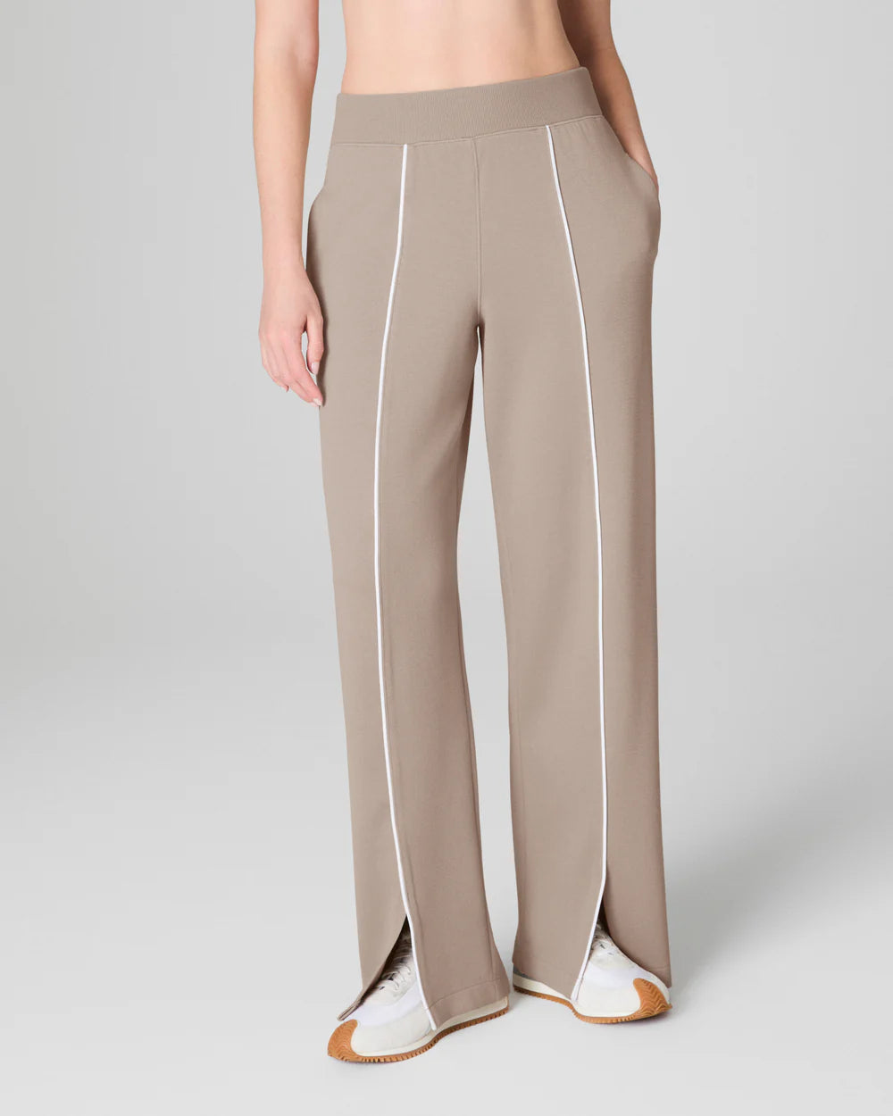 SPANX AirEssentials Pique Straight Leg Track Pant in ashwood