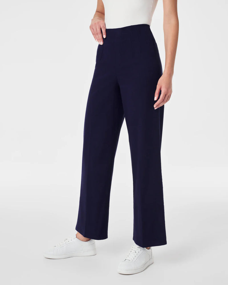 Spanx Twill Crop Wide Leg Pant in lapis blue-front