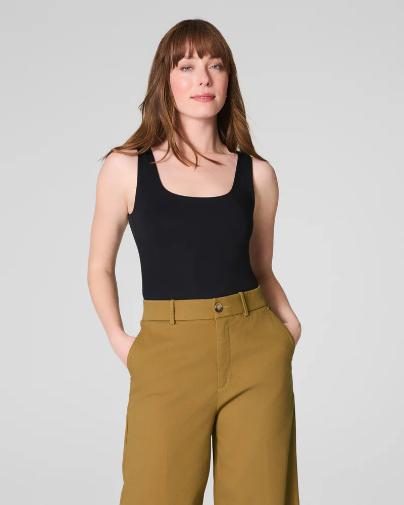 SPANXsmooth Jersey Scoop Tank in classic black