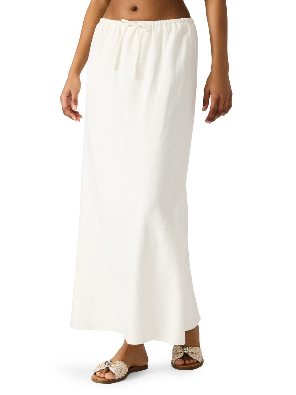 Steve Madden Cadi Drawstring Waist Maxi Skirt Coconut Milk