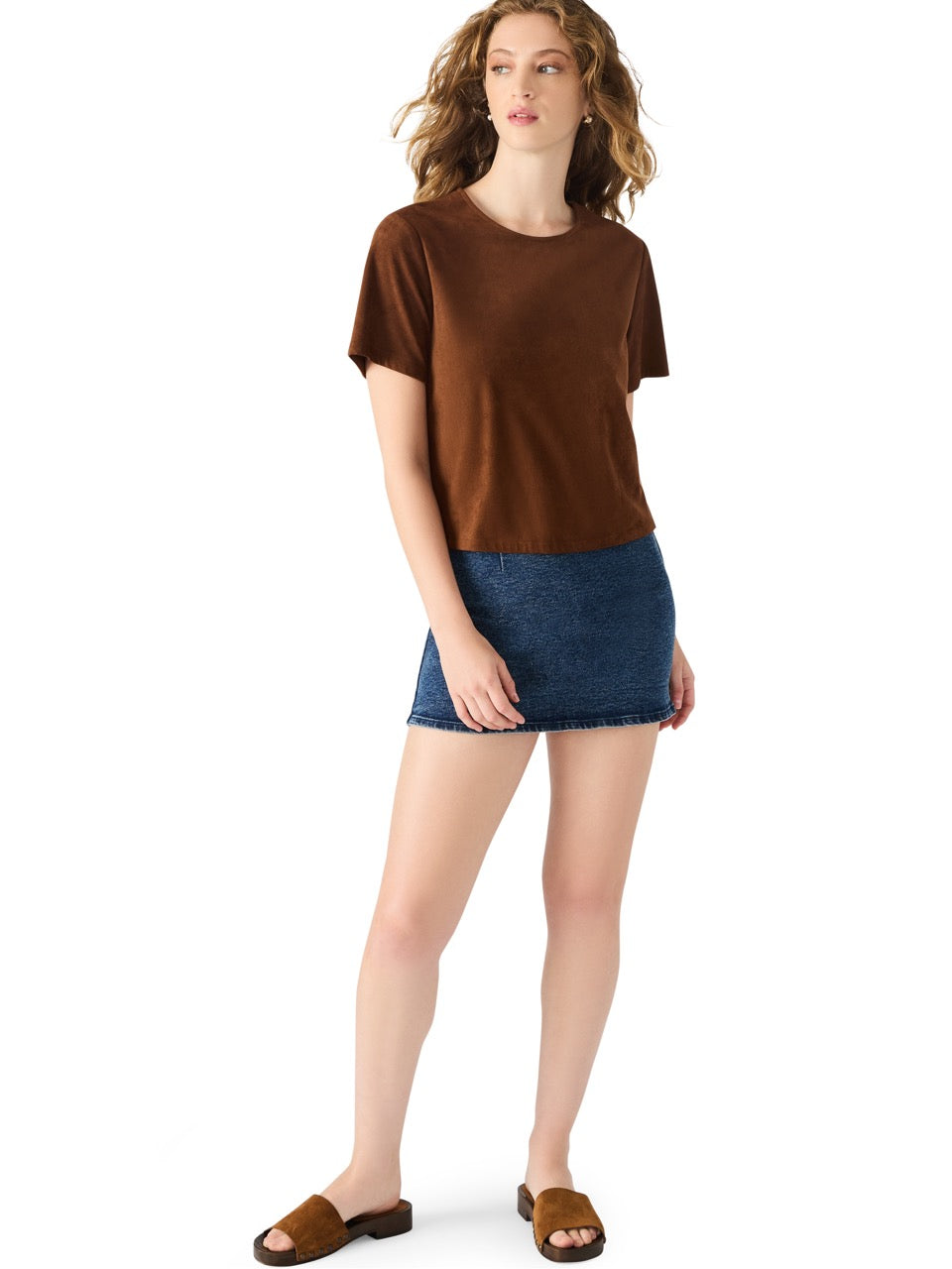 Steve Madden Ezra Faux Leather Top in chicory