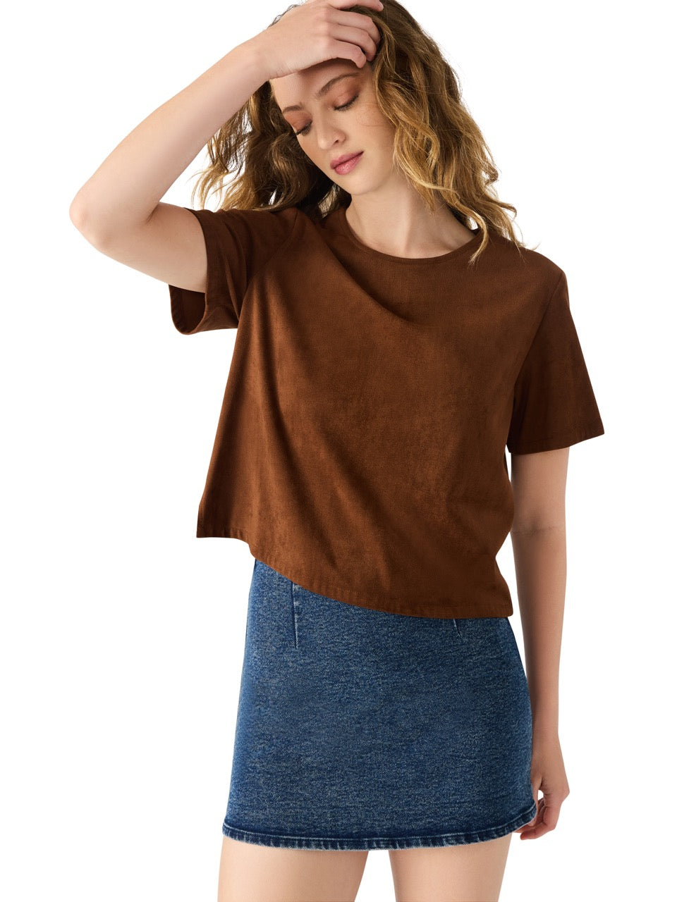 Steve Madden Ezra Faux Leather Top in chicory