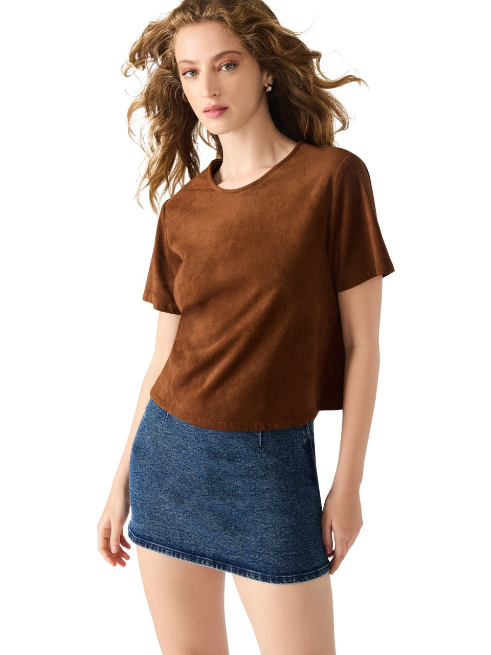 Steve Madden Ezra Faux Leather Top in chicory