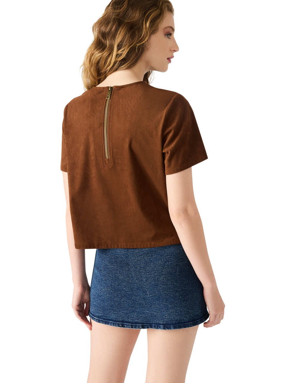 Steve Madden Ezra Faux Leather Top in chicory