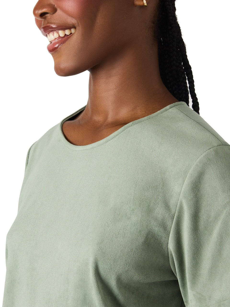 Steve Madden Ezra Faux Leather Top in jade cream