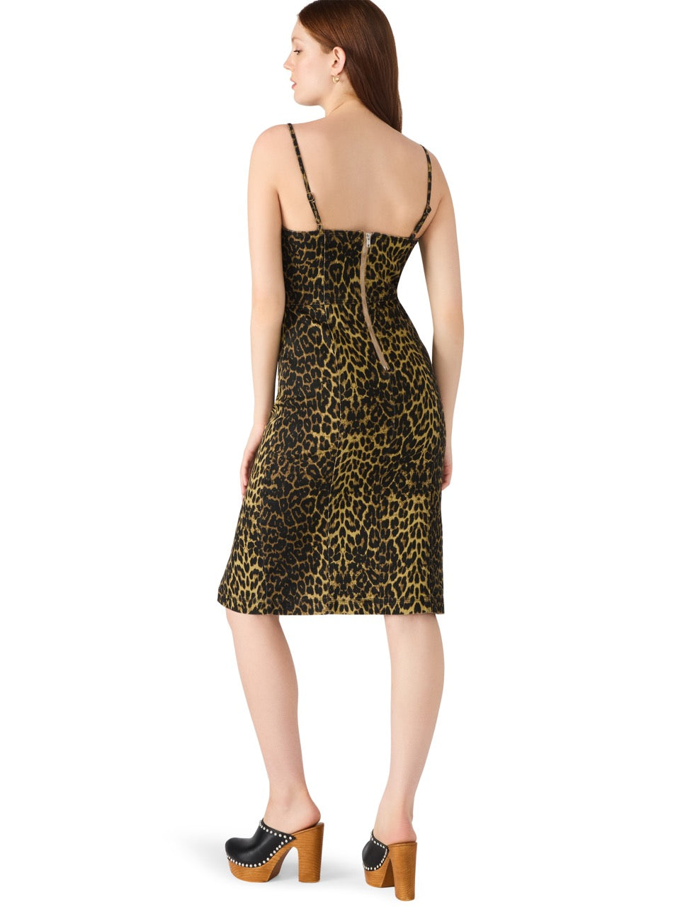 Steve Madden Giselle Fitted Print Midi Dress in hot spots