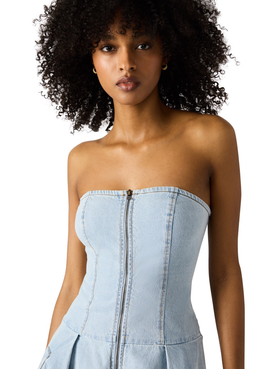 Steve Madden Isla Denim Midi Dress in soft blue