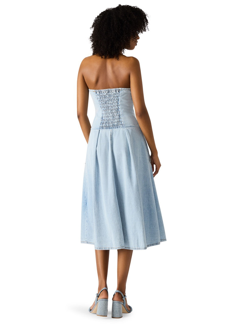 Steve Madden Isla Denim Midi Dress in soft blue