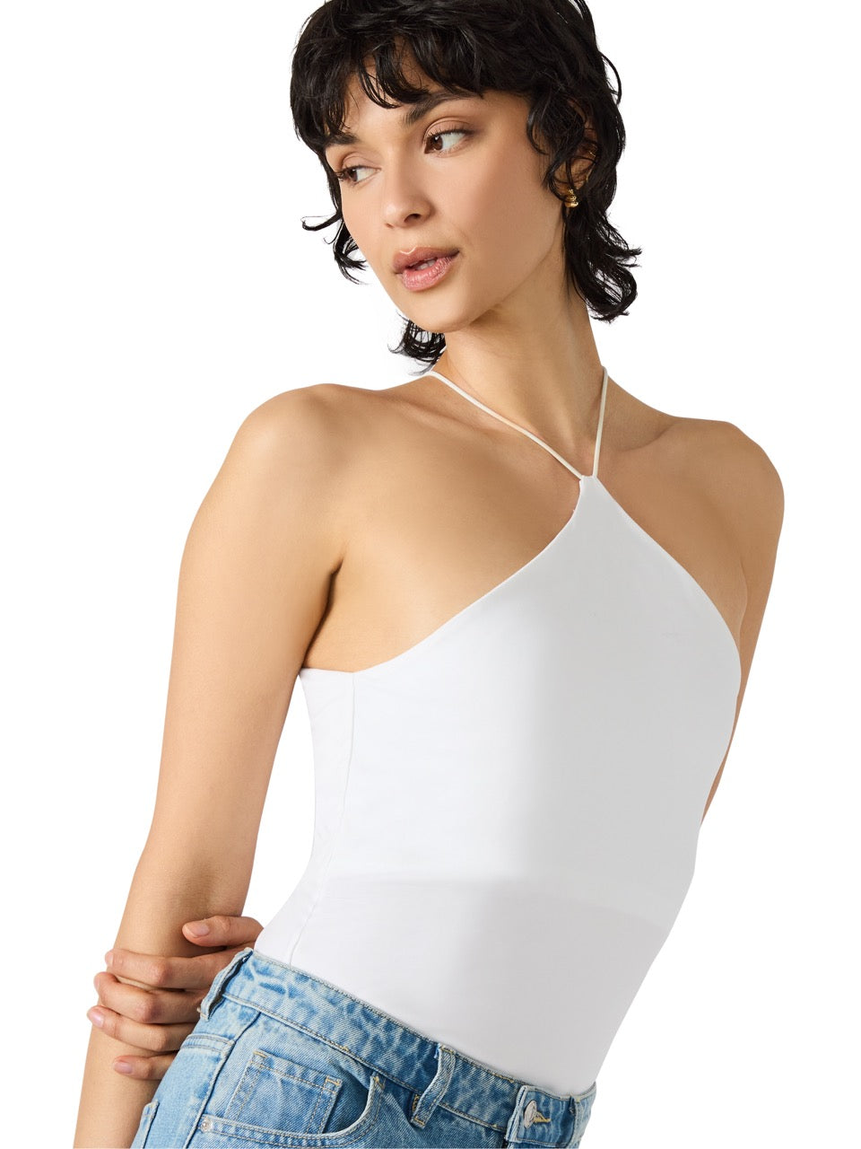 Steve Madden Linnie Halter Top in white