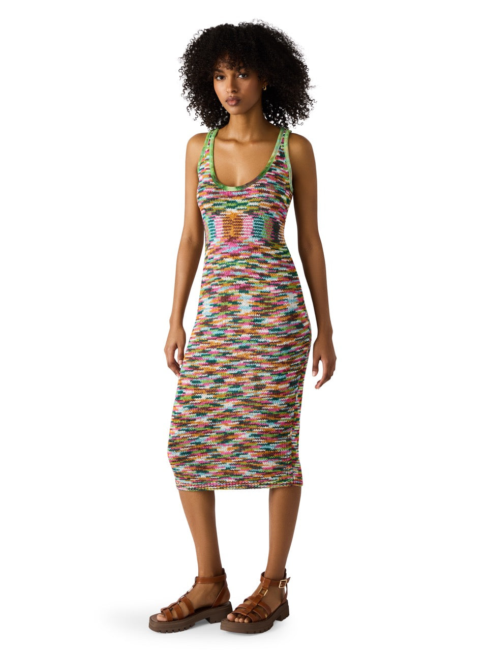 Steve Madden Reyna Knit Midi Tank Dress Multi