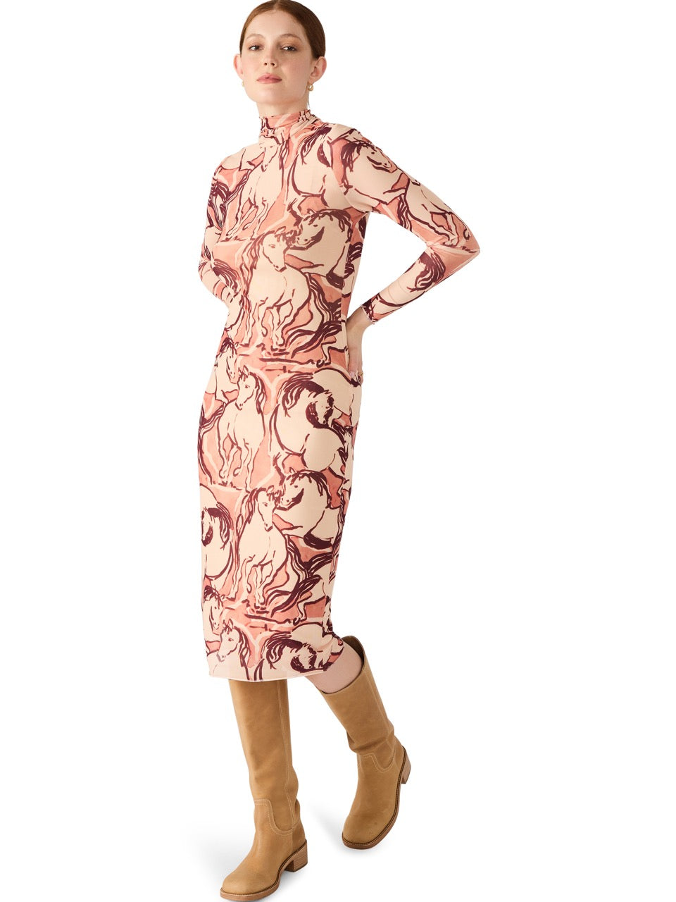 Steve Madden Vivienne Horse Midi Dress in sorrel