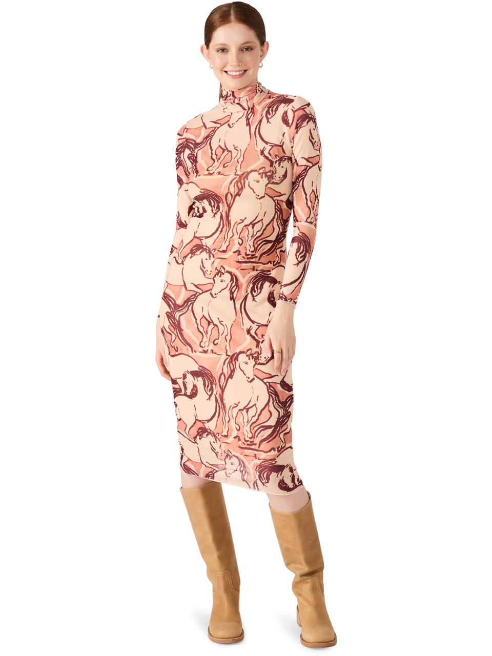 Steve Madden Vivienne Horse Midi Dress in sorrel