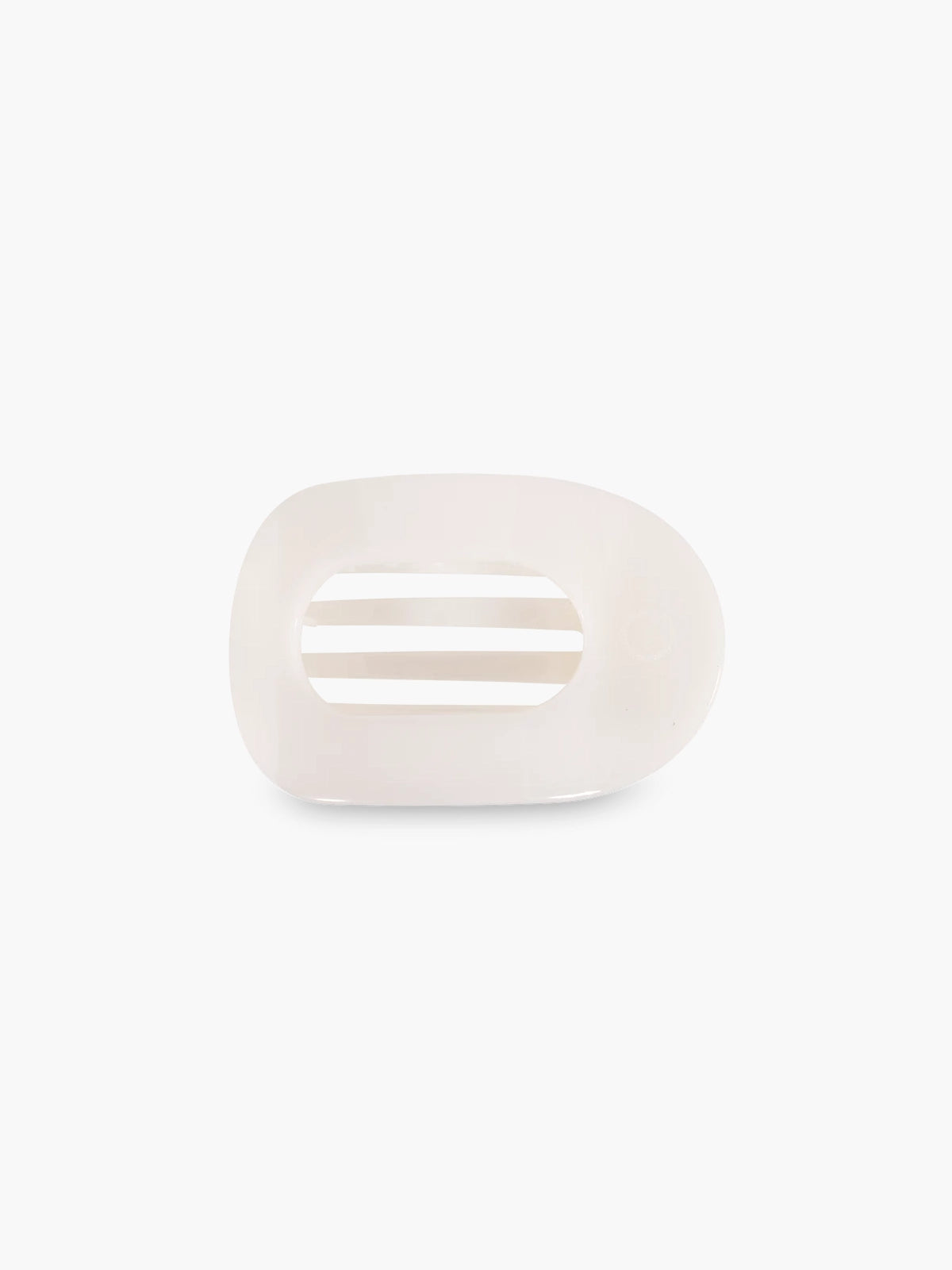 teleties large flat round hair clip in coconut white