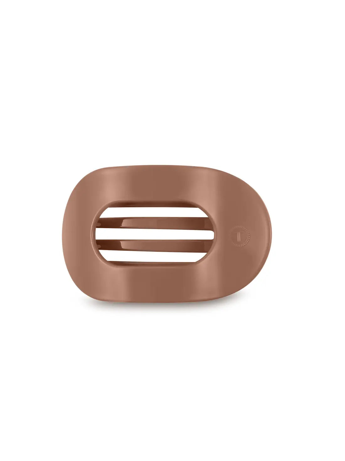 TELETIES Large Flat Round Hair Clip Disco Mocha Mousse