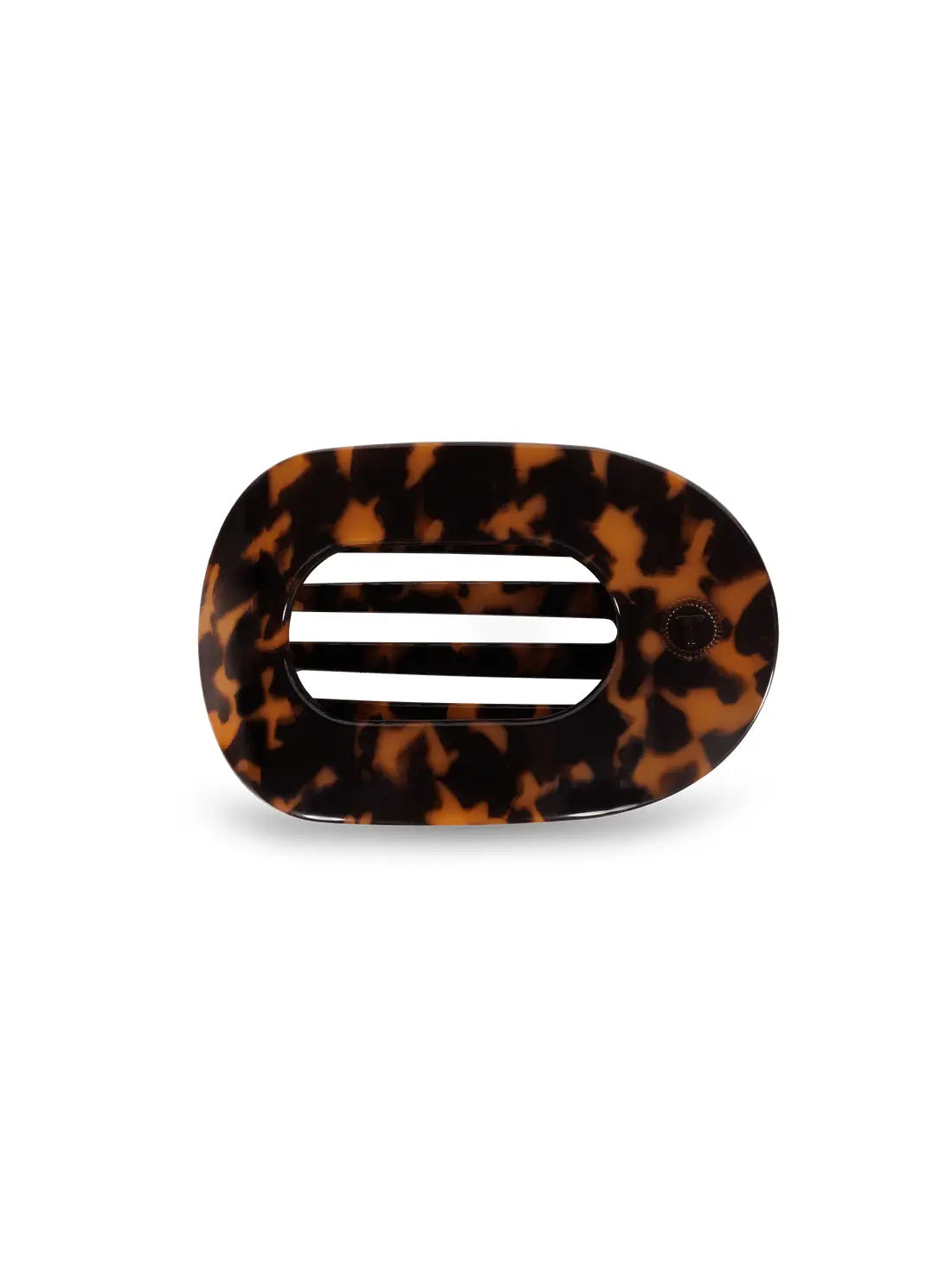TELETIES Large Flat Round Hair Clip Tortoise