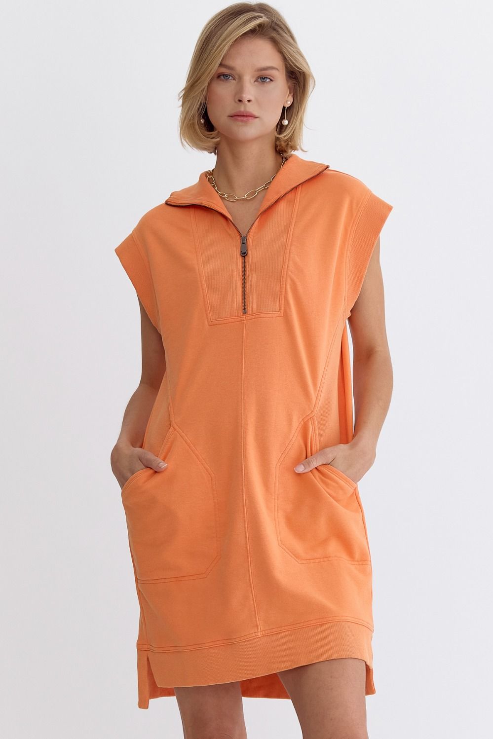 tennessee gameday zip up dress orange - front view
