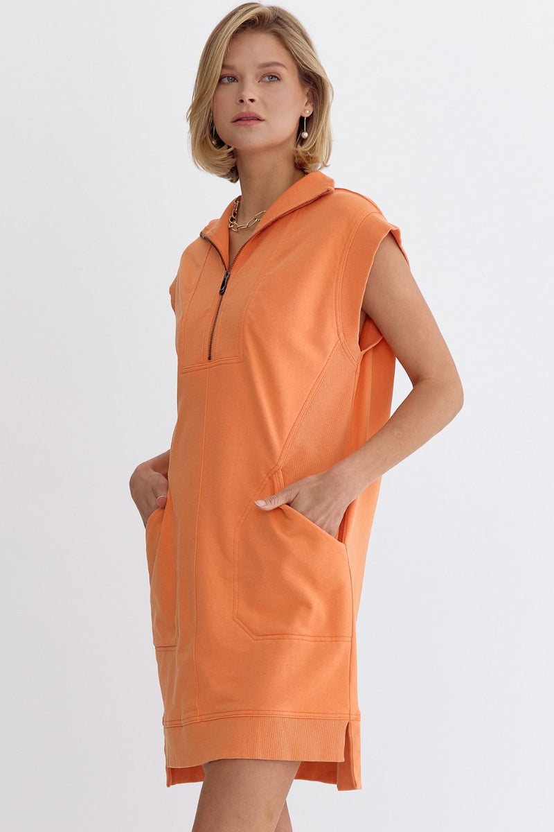 tennessee gameday zip up dress orange - side view