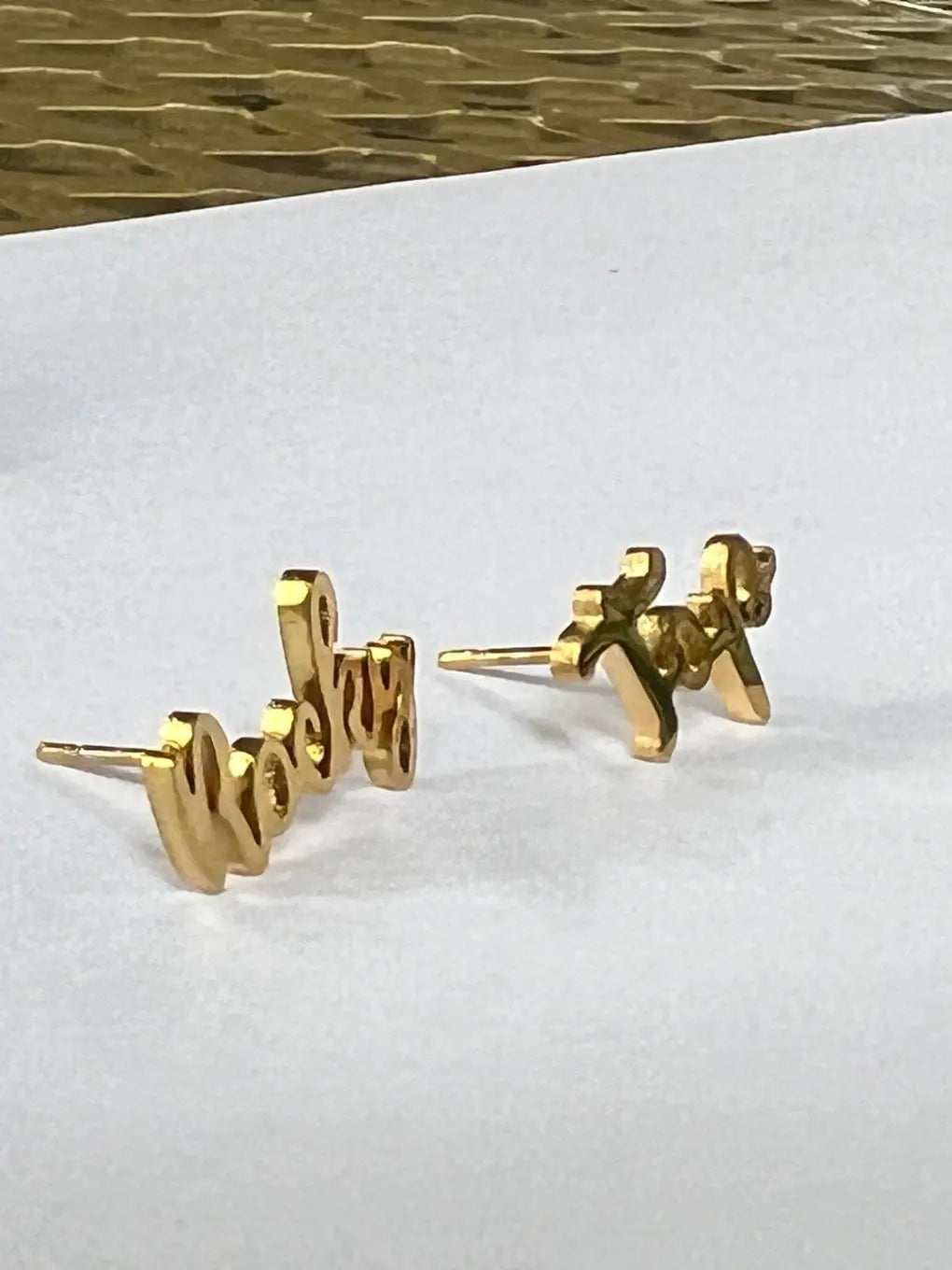 tennessee volunteers game day earrings rocky top script studs in gold