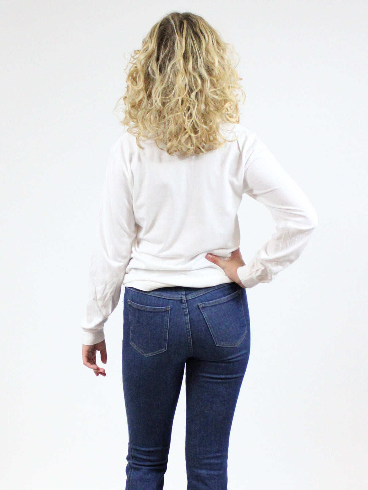 tennessee vols orange script long sleeve gameday tee in white back model view