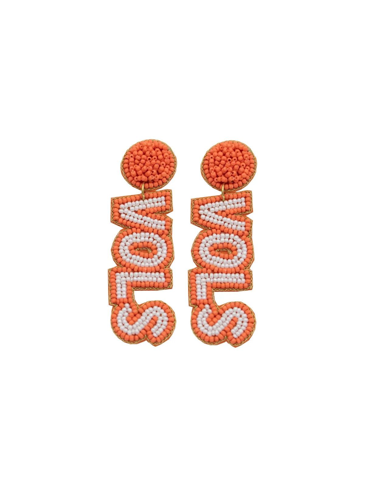University of Tennessee Orange & White Vols Beaded Earrings Tennessee Vols Game Day