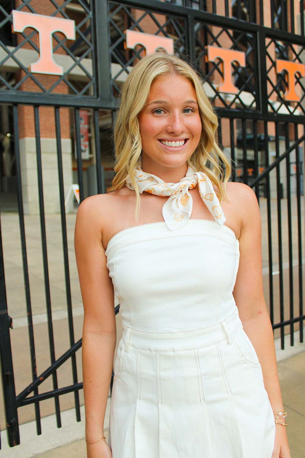 Tennessee White & Orange Bandana Scarf TN Vols Game Day