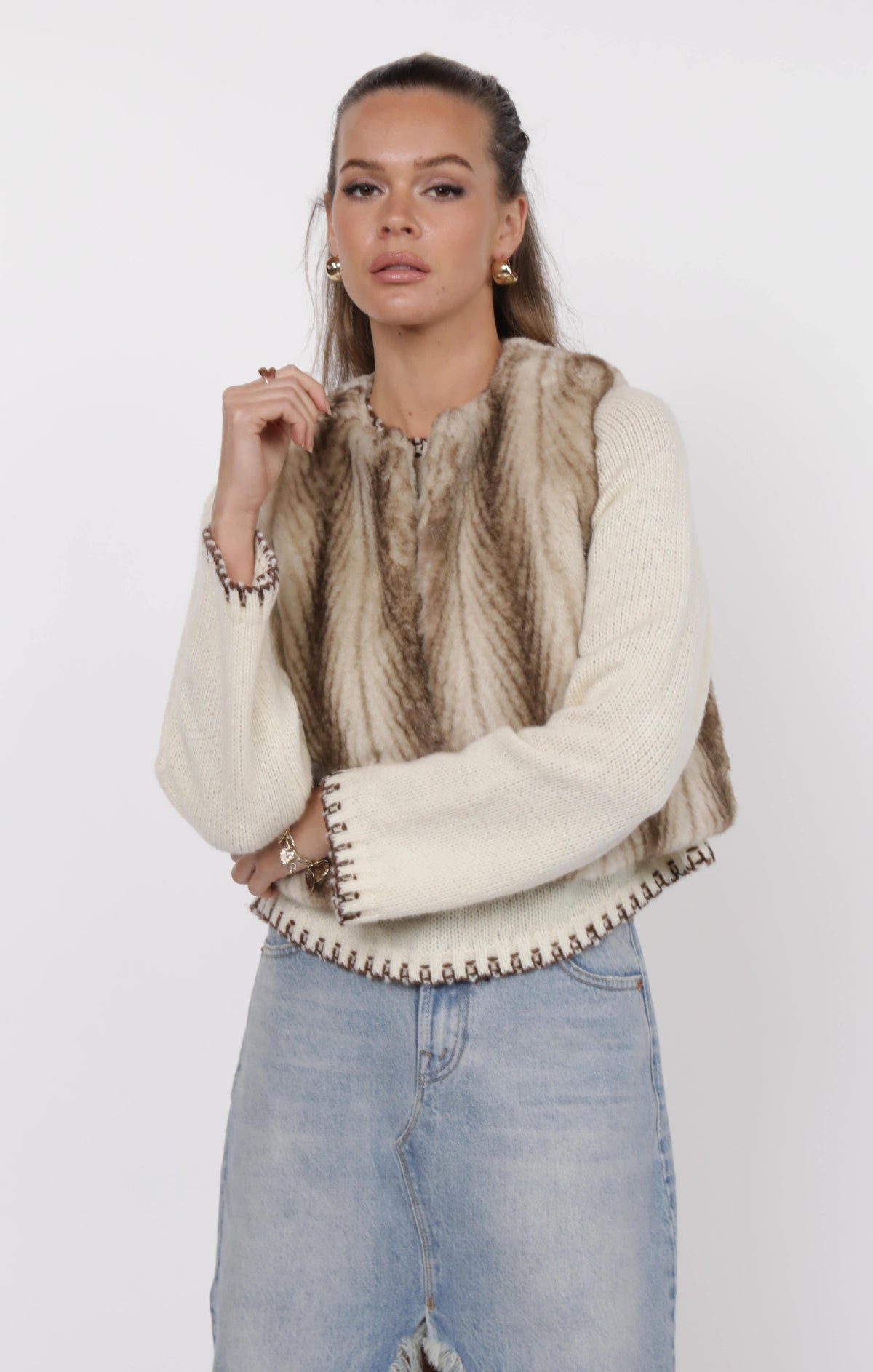 Demi Faux Fur Cropped Vest