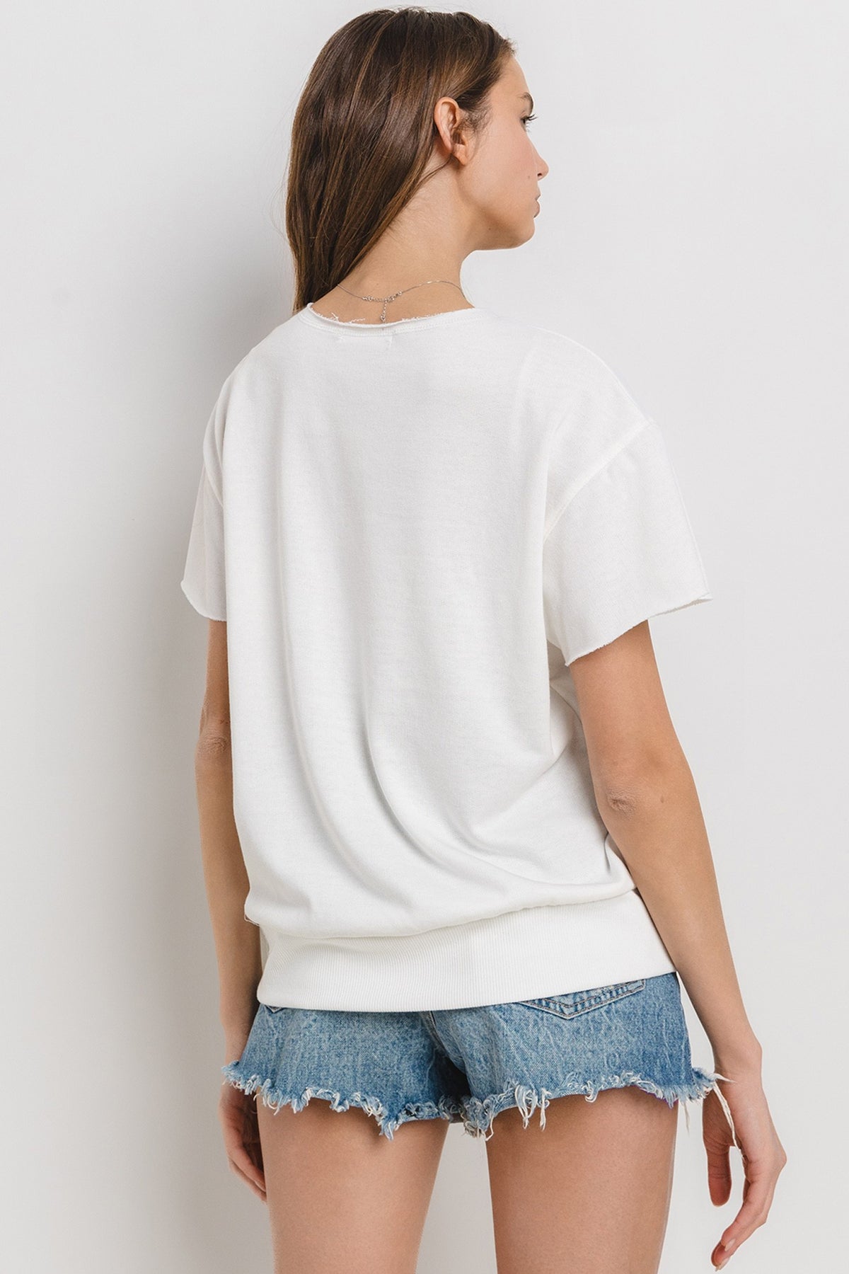 usa t-shirt in white-back  view