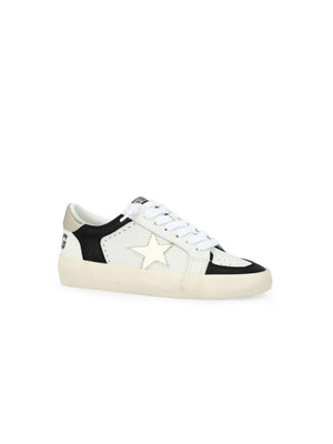 vintage havana reflex 24 colorblock mix star sneakers in black gold and white-angled