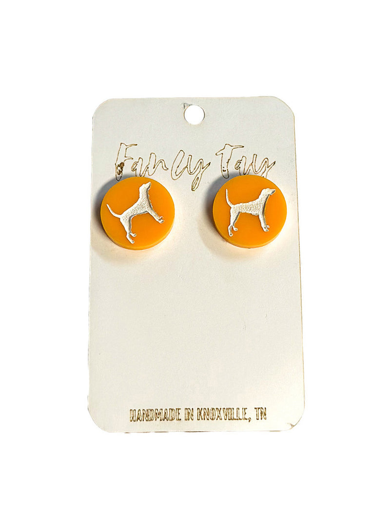 TN Vols Gameday Stud Earrings Orange Smokey Dog Mascot