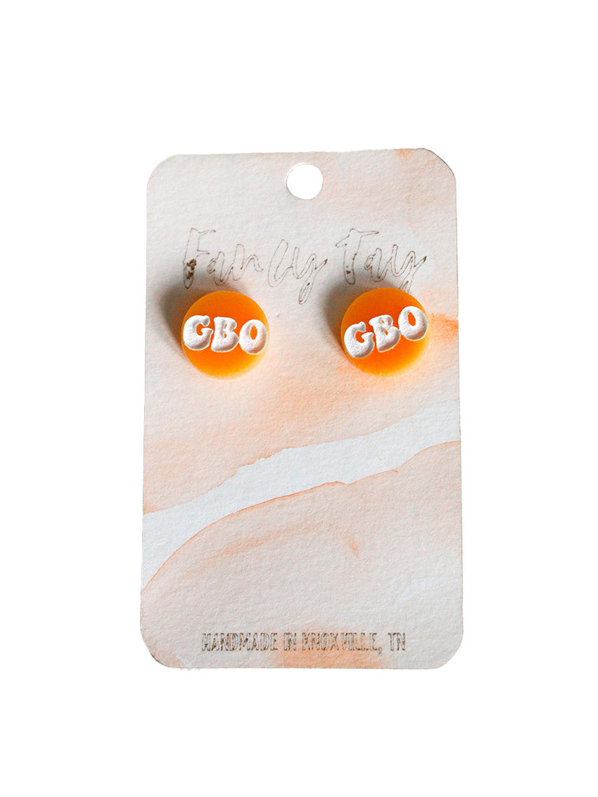 TN Vols Gameday Stud Earrings Orange GBO Go Big Orange