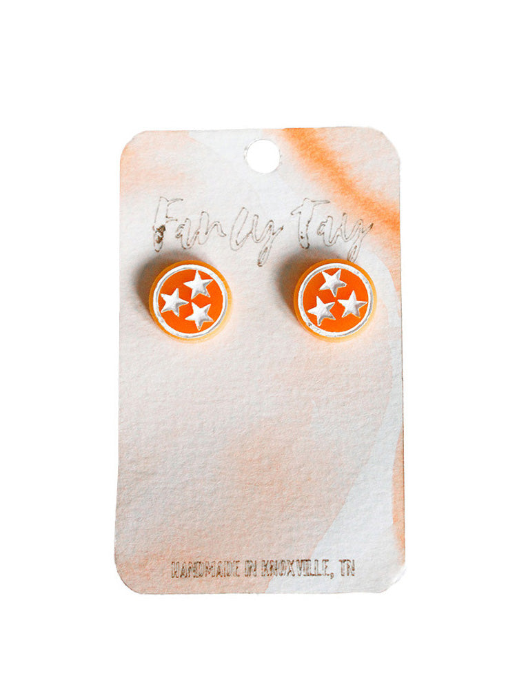 TN Vols Gameday Stud Earrings Orange Tristar