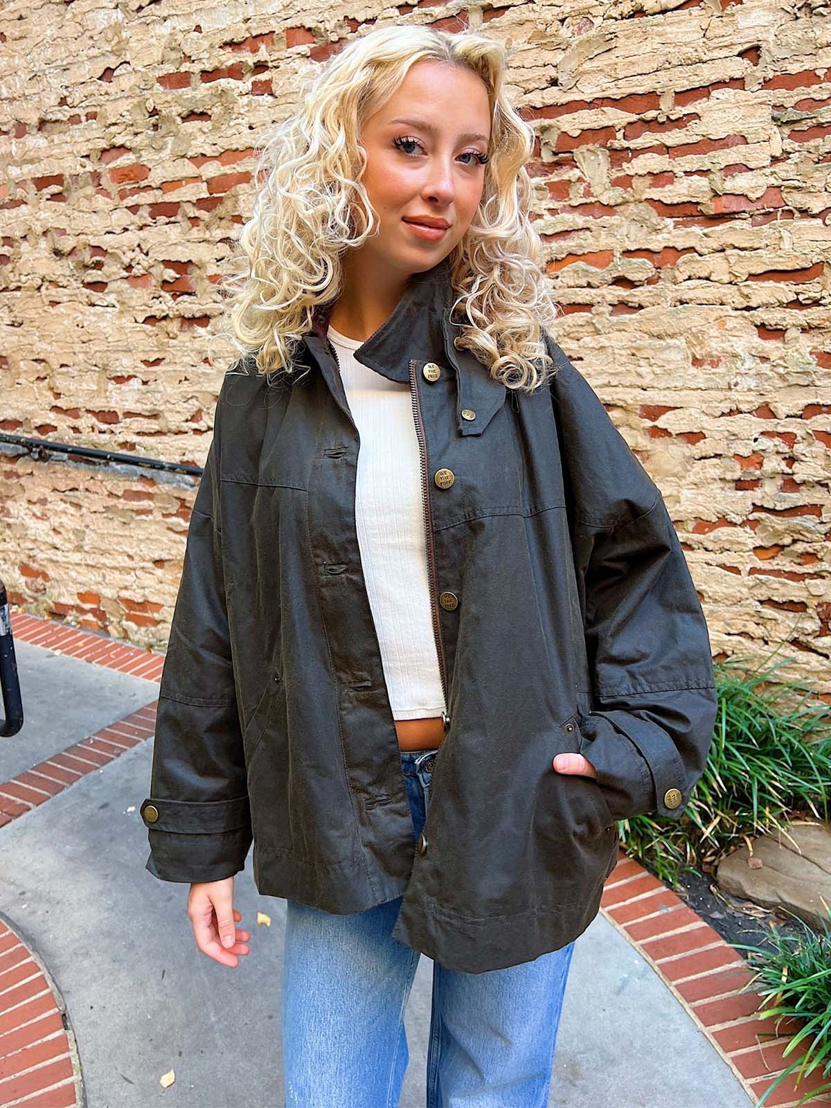 We The Free Cori Waxed Jacket Olive