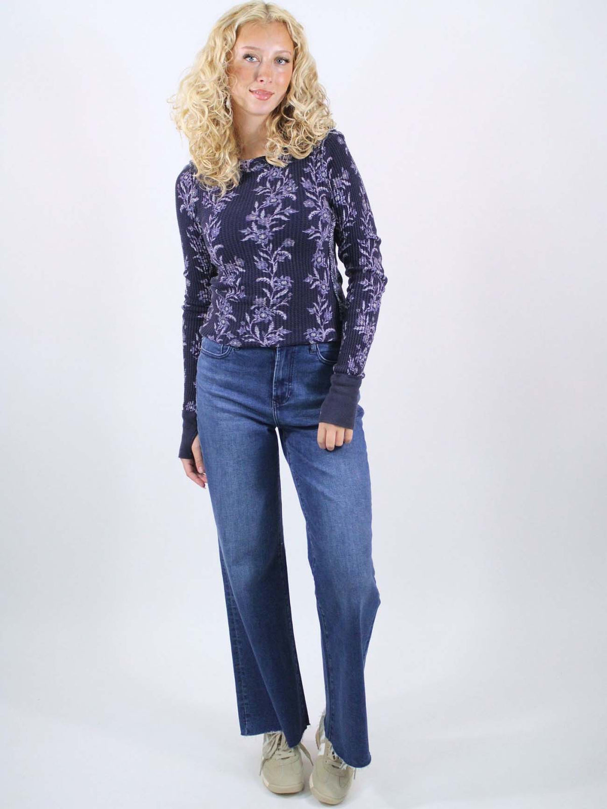 We The Free Pretty Little Thermal Top Blue Combo