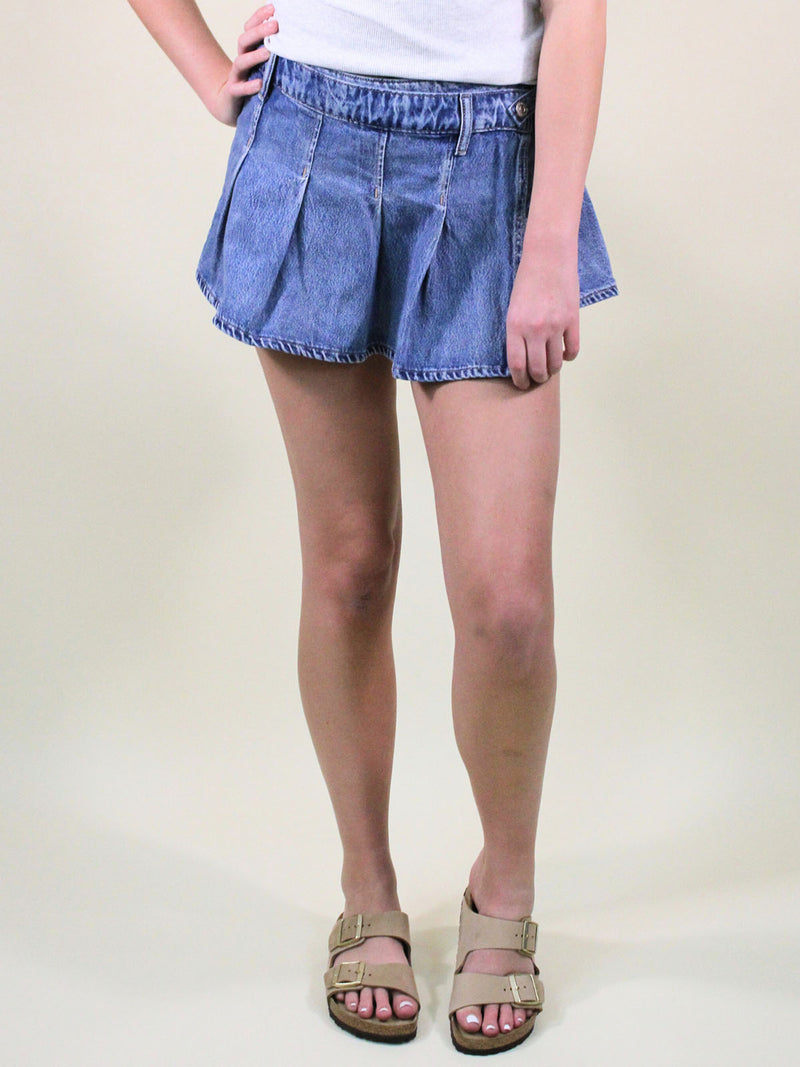 We The Free Stephie Denim Skort Bella Blue