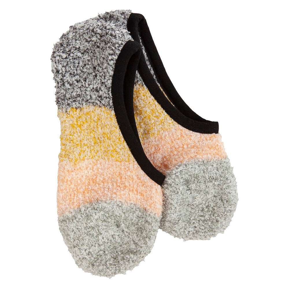 world's softest cozy colorblock footsie sock in black multi