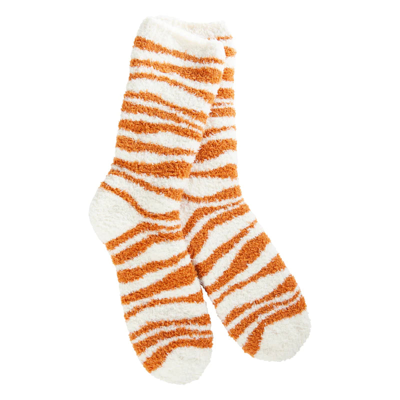 worlds softest fireside crew socks in amber tiger