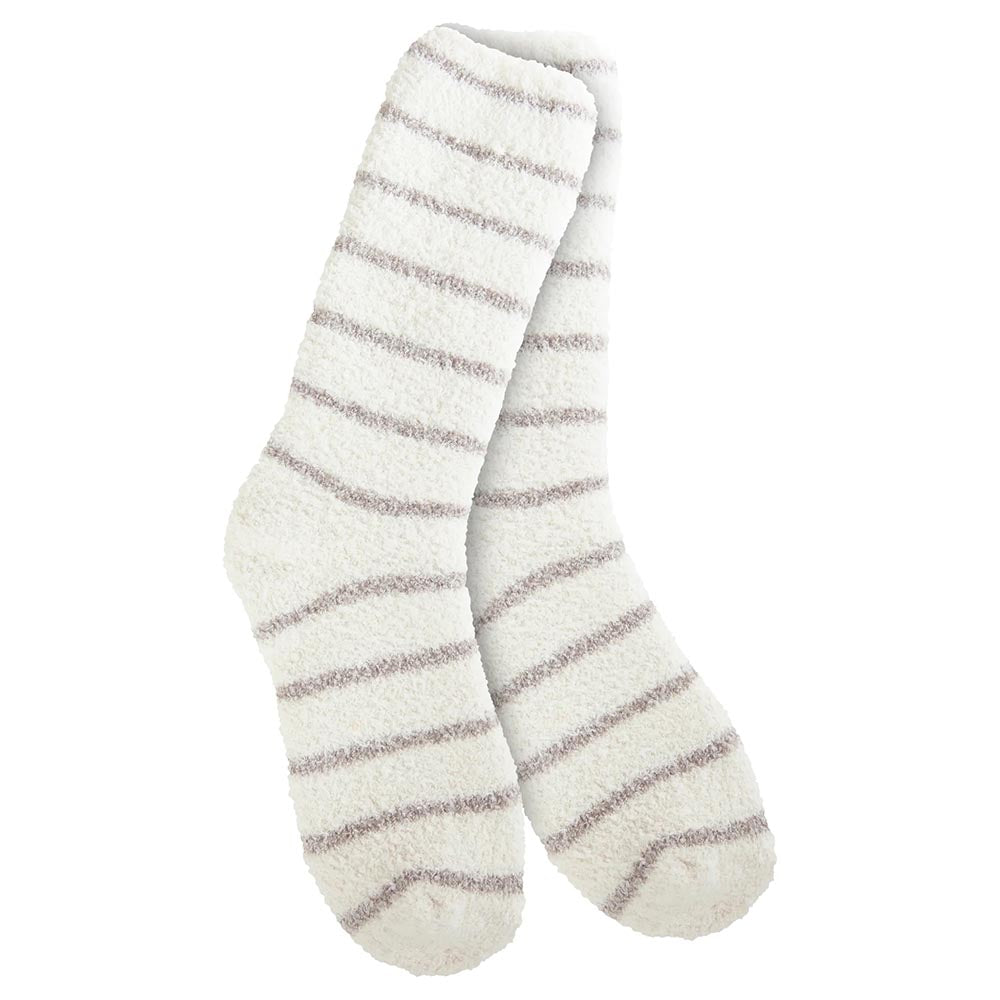 worlds softest fireside crew socks in heather grey stripe
