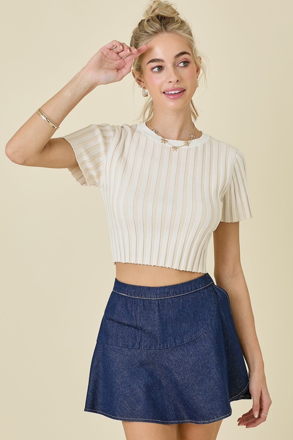 Ruffle Me Right Denim Skort